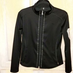 Bogner athletic long sleeve zip up sweatshirt with ornaments. Size M.